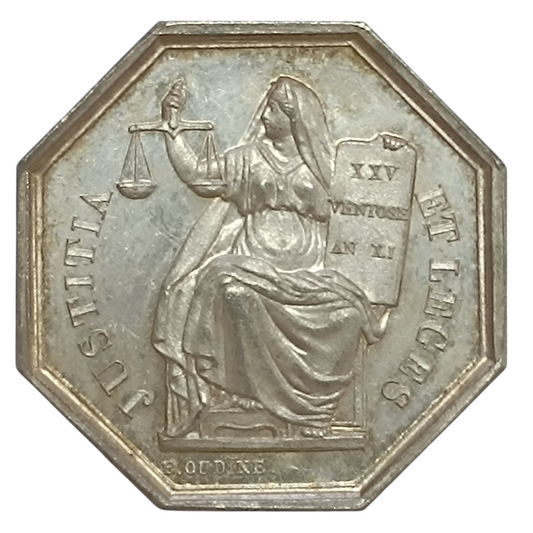 Jeton Notaires de l'arrondissement de Tours Argent 12.63 gr 30.5 mm