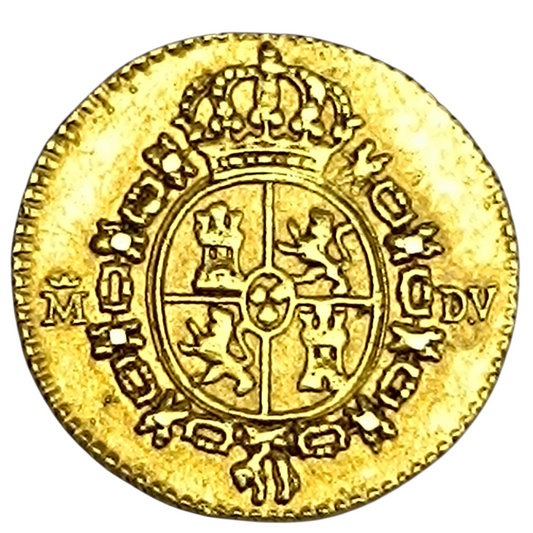 Espagne 🇪🇸 Charles III (1759-1788) 1/2 Escudo Or 1786 M Madrid 1.75 gr