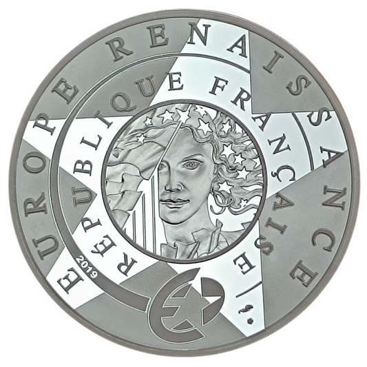 10 Euros Époque renaissance Léonard de Vinci 2019 BE argent 22.2 gr sous capsule