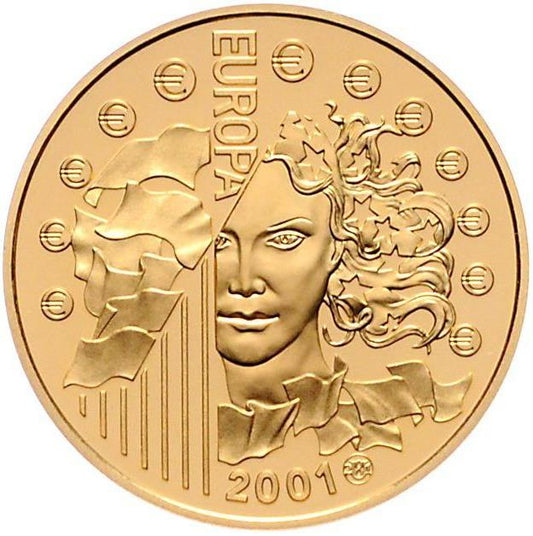 Monnaie de Paris 65.5957 francs Europa 2001 la dernière monnaie parité Or BE 8.45 gr