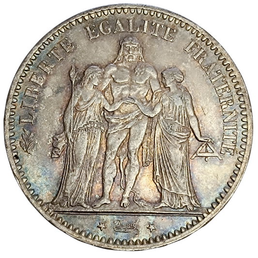 Troisième République 5 Francs 1876 A Paris Hercule Argent 25.00 gr SUP