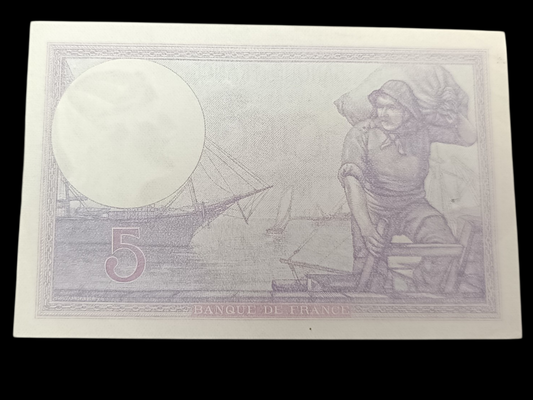 Billet 5 Francs Femme casquée 17-12-23. Superbe état
