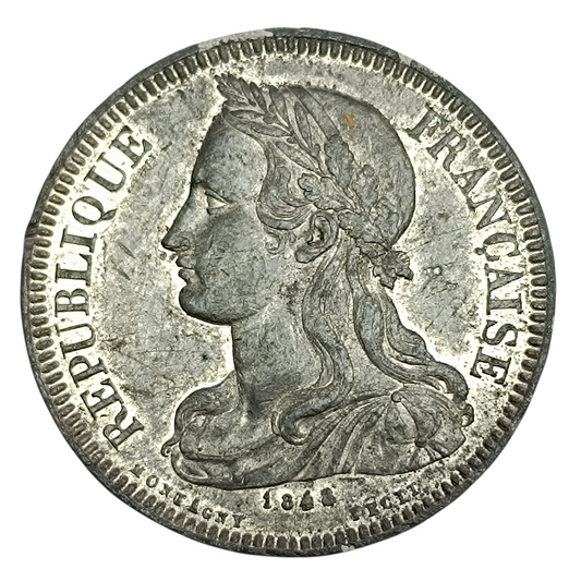 Étude monétaire Concours de 5 francs 1848 Paris 17.79 gr étain par Montagny
