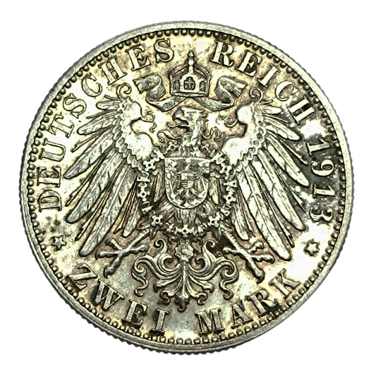 Allemagne Prusse Wilhelm II (1891-1918) 2 Mark 1913 F Argent 11.11 gr