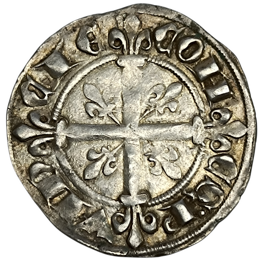Comté de Provence Robert d'Anjou (1309-1343) Sol coronat ou quaternial Argent 2.53 gr