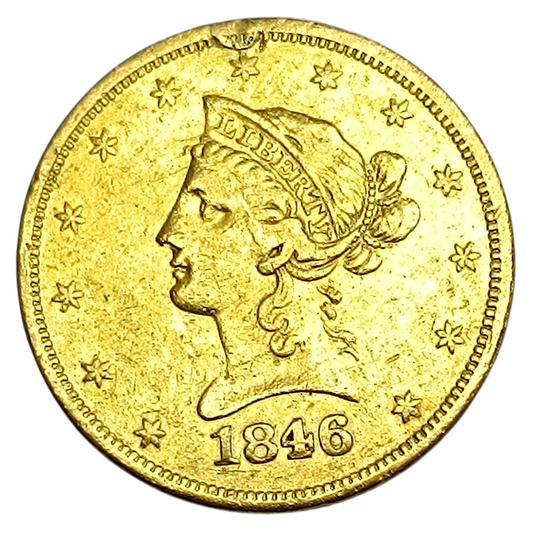 USA TEN Dollars 10$ Coronet Liberty Head (1838-1907) 10 Dollars Or 1846 O New Orléans 16,47 gr