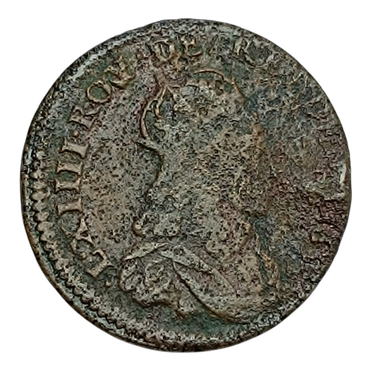 Fauté Louis XIV (1643-1715) Liard de France Frappe incuse