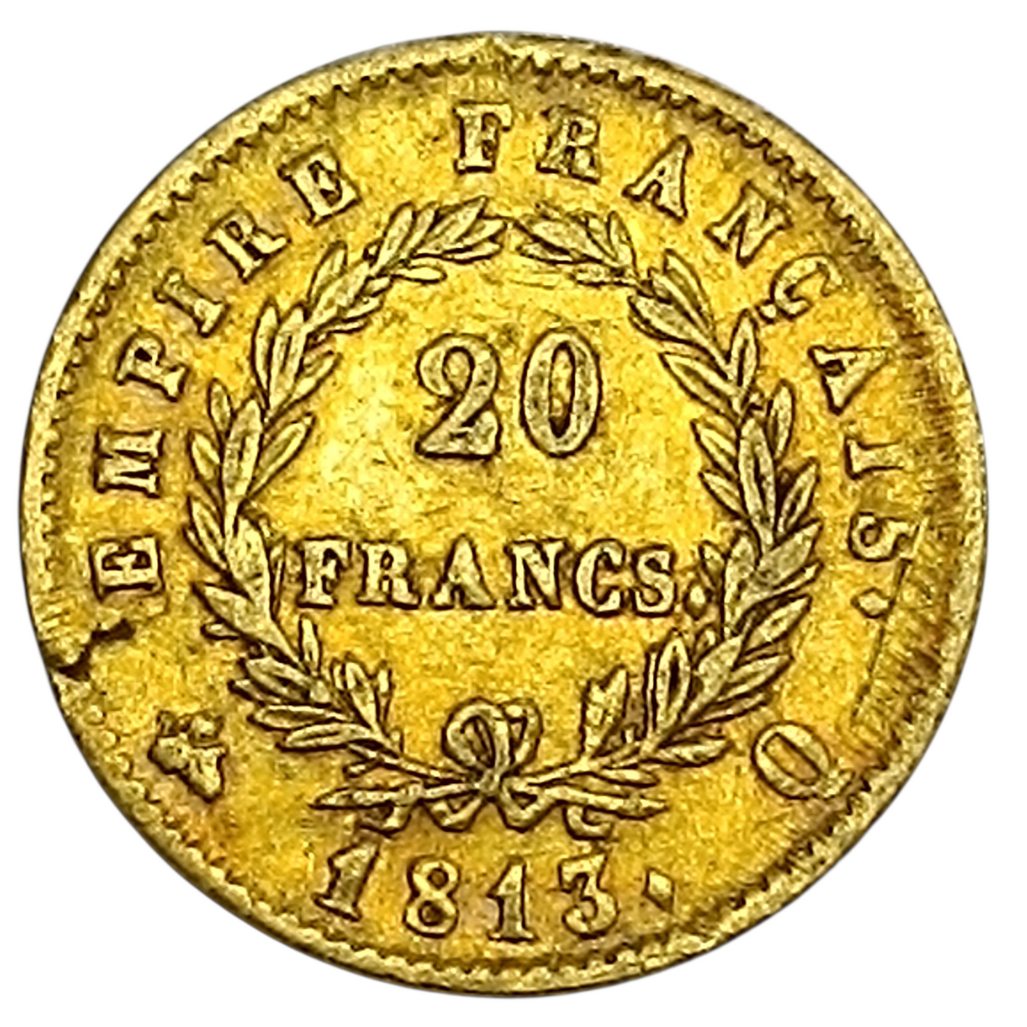 Napoleon Emperor (1804-1814) 20 Francs Gold 1813 Q Perpignan Reverse Empire 6.43 gr