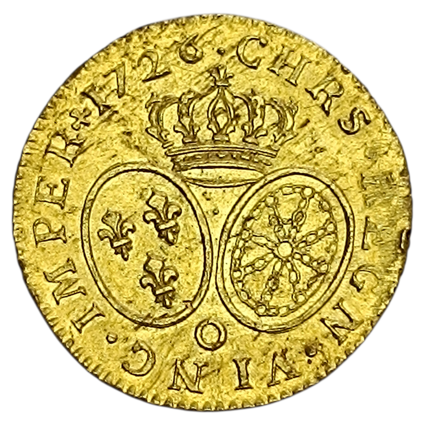 Louis XV (1715-1774) Louis d'or aux lunettes 1726 O Riom Or 8.13 gr