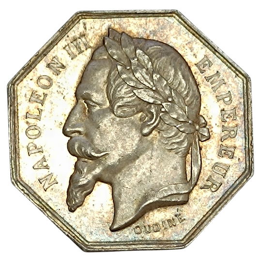 Company token of notaries of Chateaudun Napoleon III silver 12.13 gr 30.5 mm