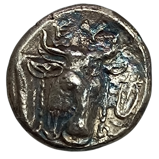 Grèce antique Eubée Erétrie Drachme R: Tête de Vache. Argent 3.54 gr