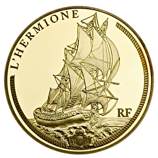 France 50 Euros 2012 L'Hermione 2012 Coffret BE Or 8.45 gr 1/4 once
