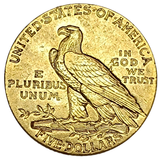 USA "INDIAN HEAD" 5$ Or 1911 Five Dollars 8,33 gr