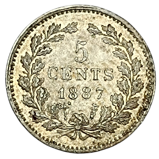 Pays-Bas Willem III 5 Cents 1887 Argent 0.67 gr