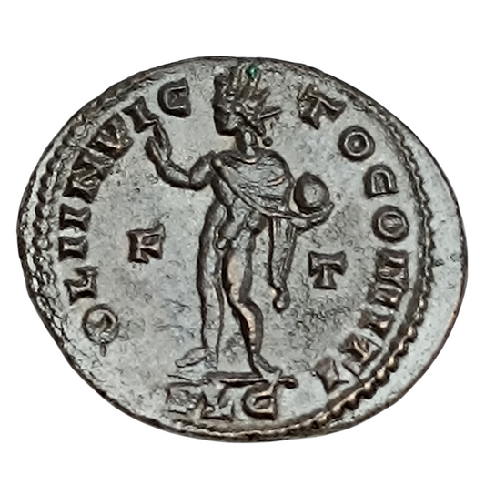Constantin Ier (306-337) Follis Soli Invicto Comiti Lyon 4.18 gr 24.5 mm