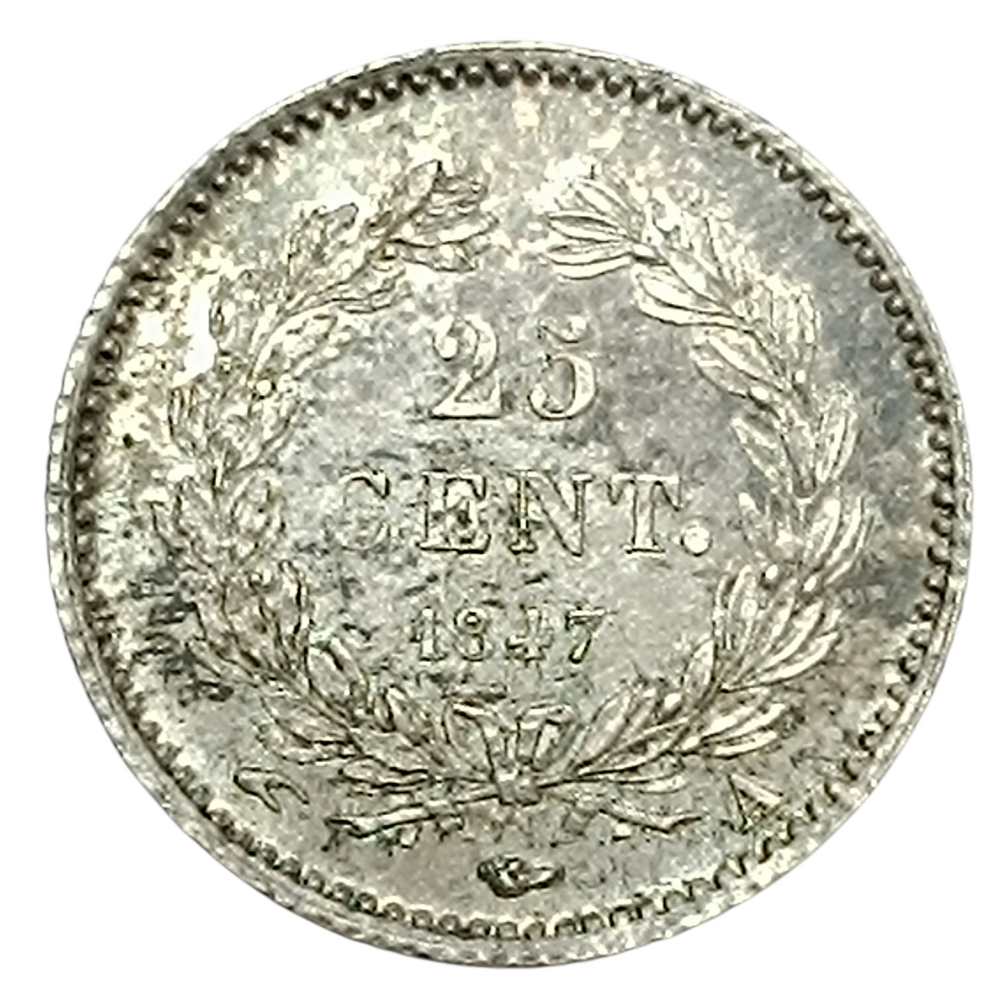 Luis Felipe I (1830-1848) 25 céntimos 1847 A París Plata 1,25 gr G. 357