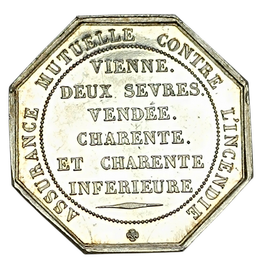 Fire insurance token 1838 comes two Sèvres Vendée Charente and Charente Lower Silver 12.91 Gr