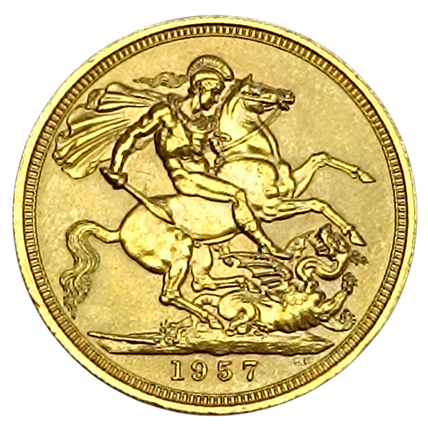 Grande Bretagne 🇬🇧 Elisabeth II (1952-2022) Souverain Or 1957 1re effigie 7.96 gr