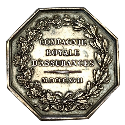 Jeton Compagnie Royale D'assurances 1817 Argent 19.45 gr 36.5 mm