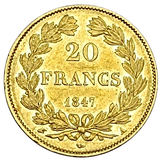 Louis-Philippe Ier (1830-1848) 20 francs Or 1847 A Paris 6,43 gr Superbe