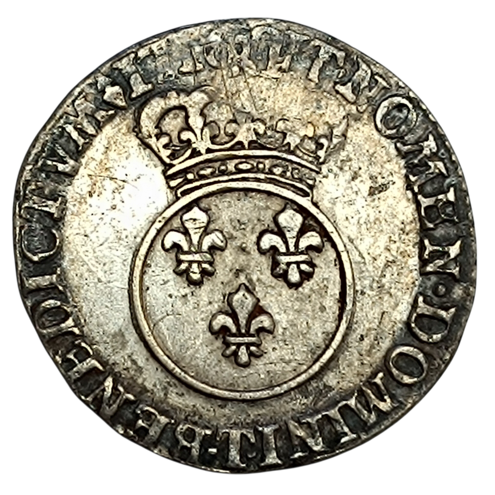 Louis XV (1715-1774) Dixième d'écu Vertugadin 1716 T Nantes Argent 2.96 gr