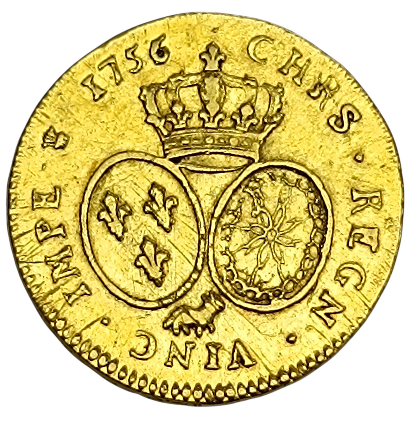 Louis XV (1715-1774) Double Louis d'or de Béarn au Bandeau 1756 Vaquette Pau 16.19 gr