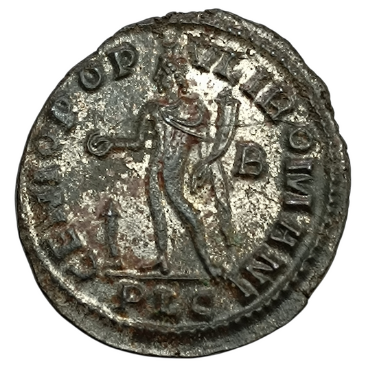 Constance I (305-306) Follis PLC Lyon R/ GENIO POP-VLI ROMANI 8.45 gr