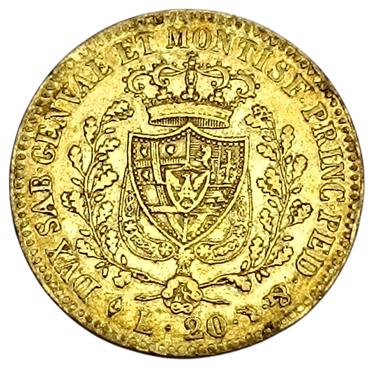 Italie Royaume de Piémont Sardaigne Charles Félix (1821-1831) 20 Lire 1824 L Turin Or 6.39 Gr