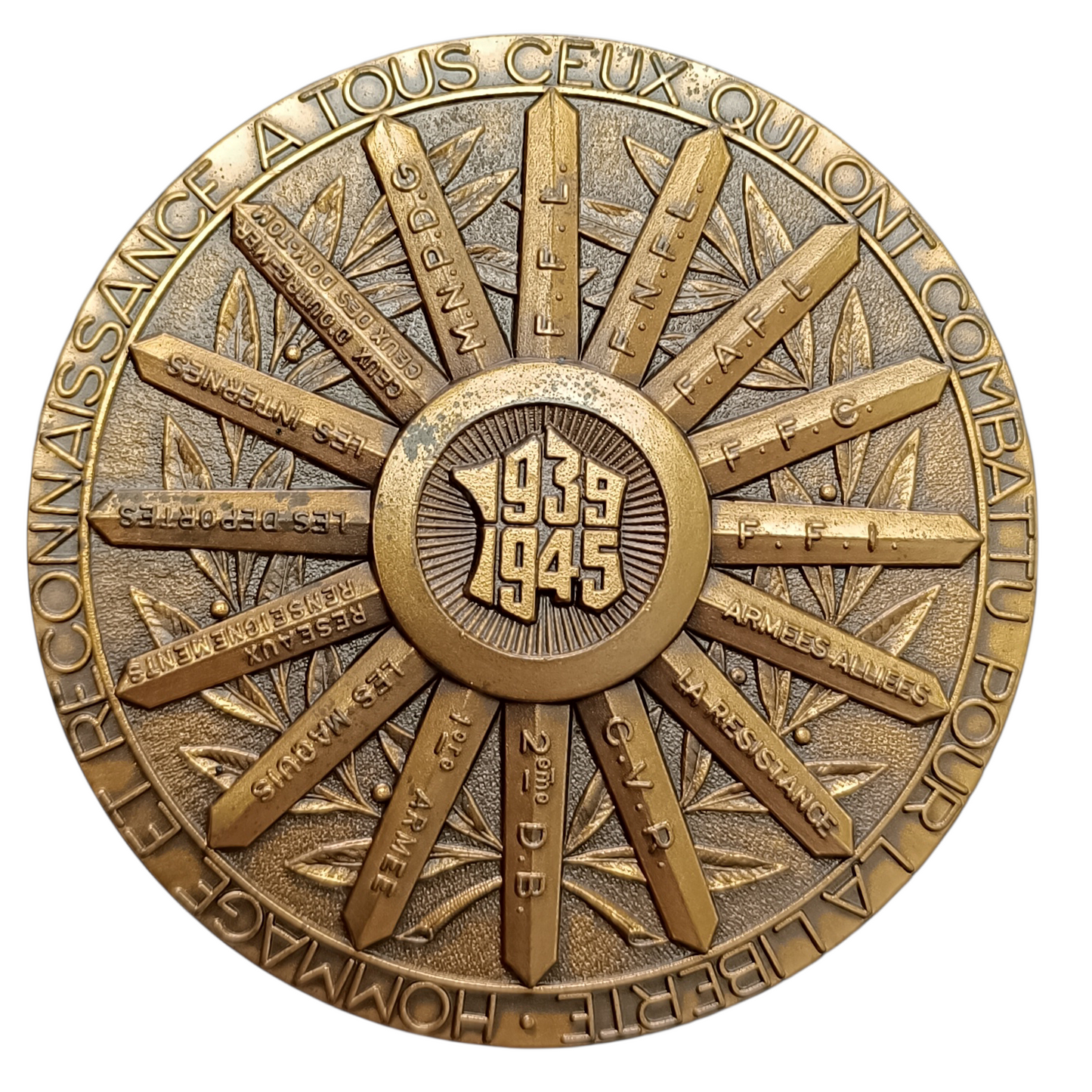 Medal 1939-1945 In a world in peace a better future 165.99 gr 69 mm wwii
