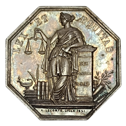 Jeton Notaires de l'arrondissement de Douai (Nord) Argent 10.40 gr 30.5 mm