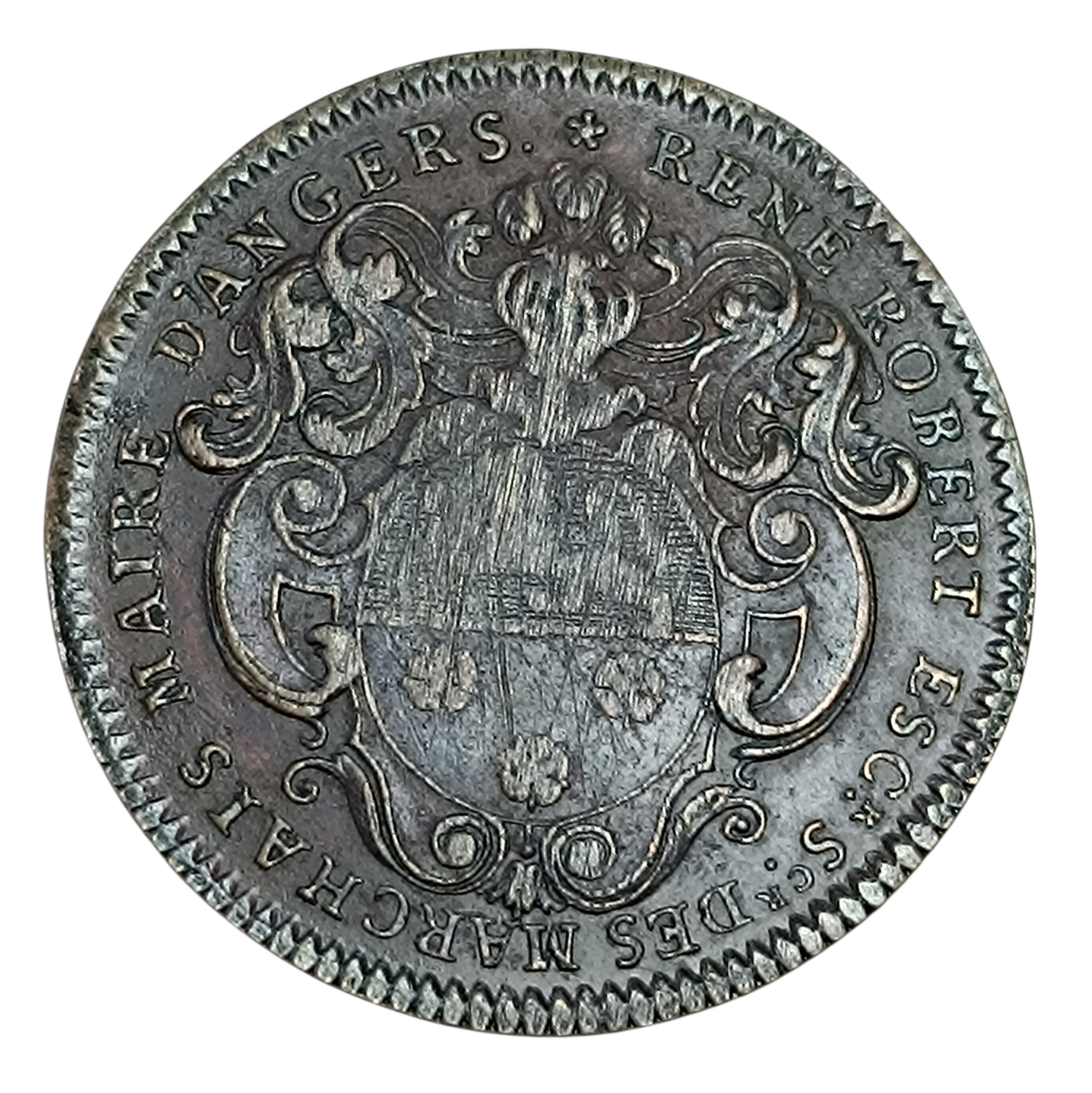 Jeton ANJOU René Robert Maire d'Angers 1729 7.39 gr