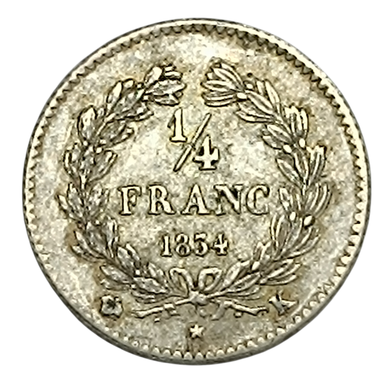 Luis Felipe (1830-1848) 1/4 franco 1834 K Burdeos 1,23 gr Plata G.355