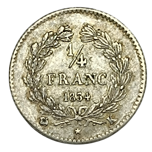 Louis-Philippe Ier (1830-1848) 1/4 franc 1834 K Bordeaux 1.23 gr Argent G.355