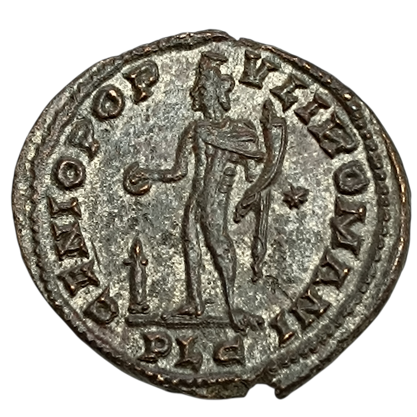 Constance I (305-306) Follis de Lyon (PLC) Belle argenture 10.88 gr