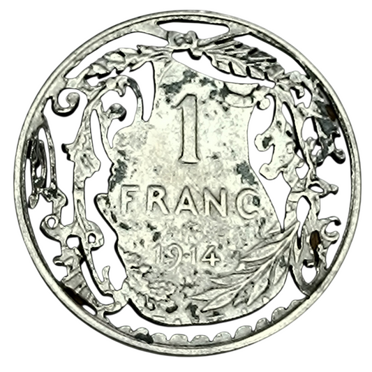 Belgique Albert Ier (1909-1934) 1 Franc 1914 Argent. Joli travail d'artiste. Argent 3.48 gr