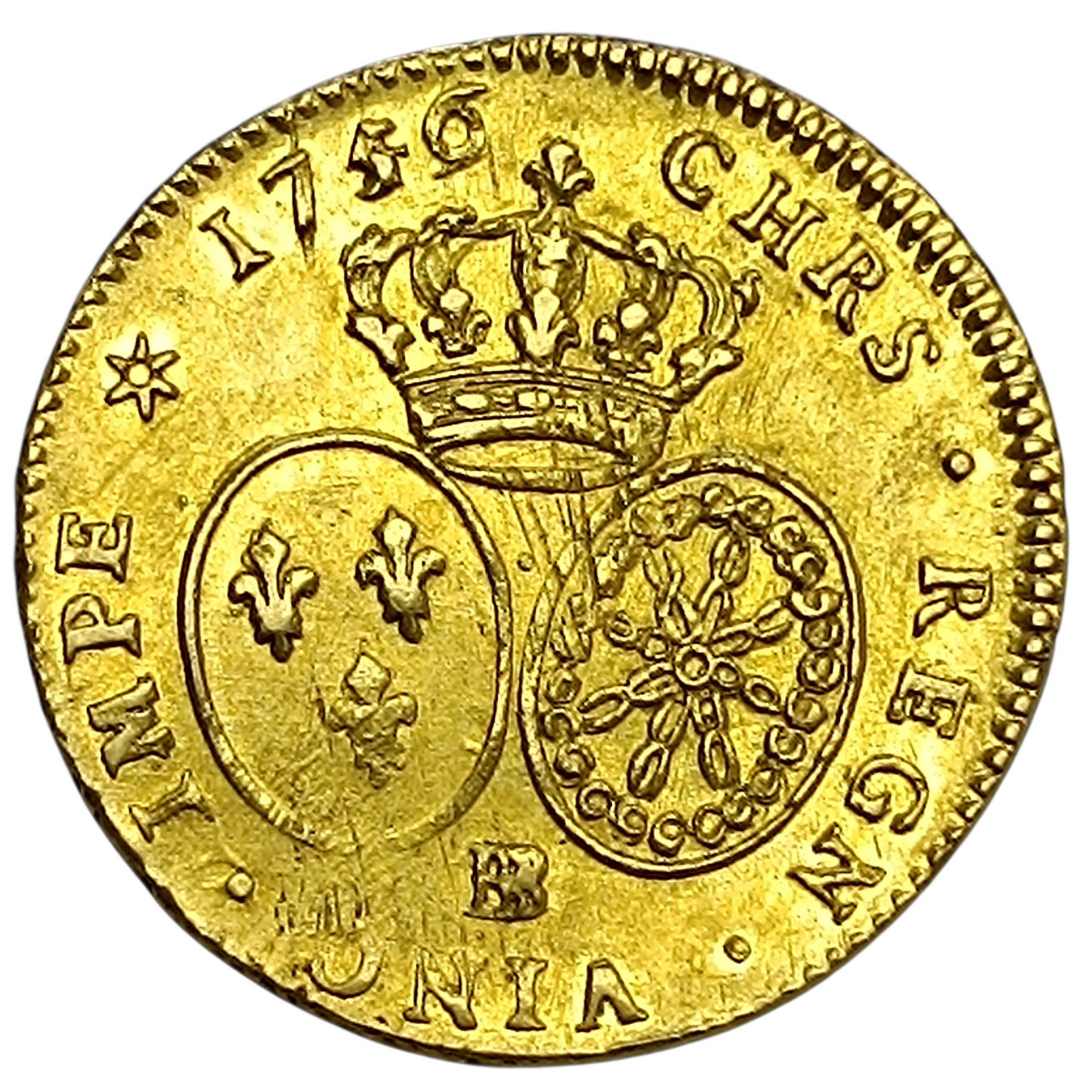 Louis XV (1715-1774) Double Louis d'or au Bandeau 1756 sur 1746 BB Strasbourg 16.24 gr