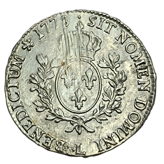 Louis XVI (1774-1792) Écu aux branches d'olivier 1778 L Bayonne Argent 29.26 gr