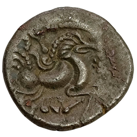 Gaule Coriosolites (région de Corseul. côtes d'Armor. Bretagne) Statère de Billon. classe II au nez pointé. 6.77 gr