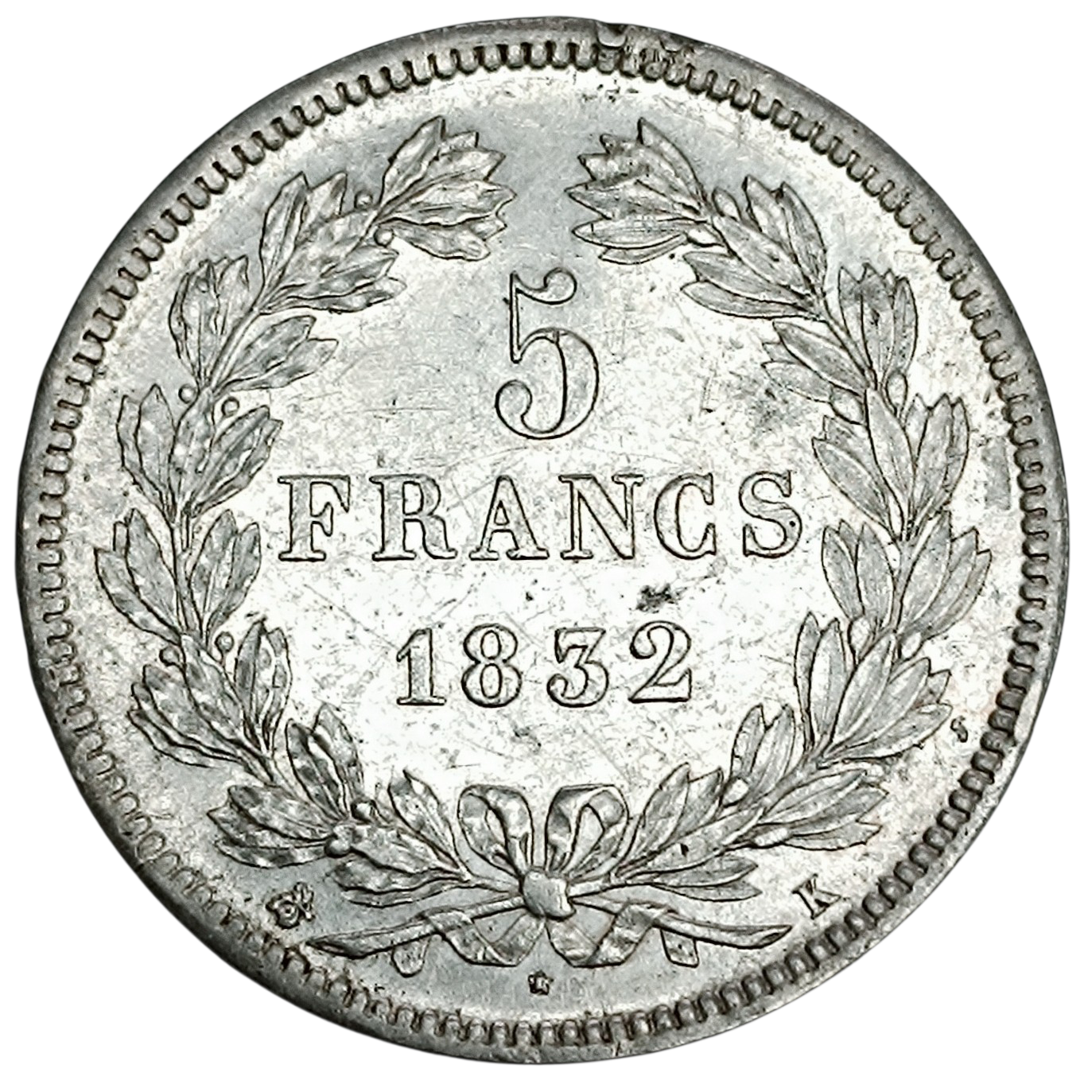Louis-Philippe Ier (1830-1848) 5 Francs 1832 K Bordeaux Argent 24.91 gr