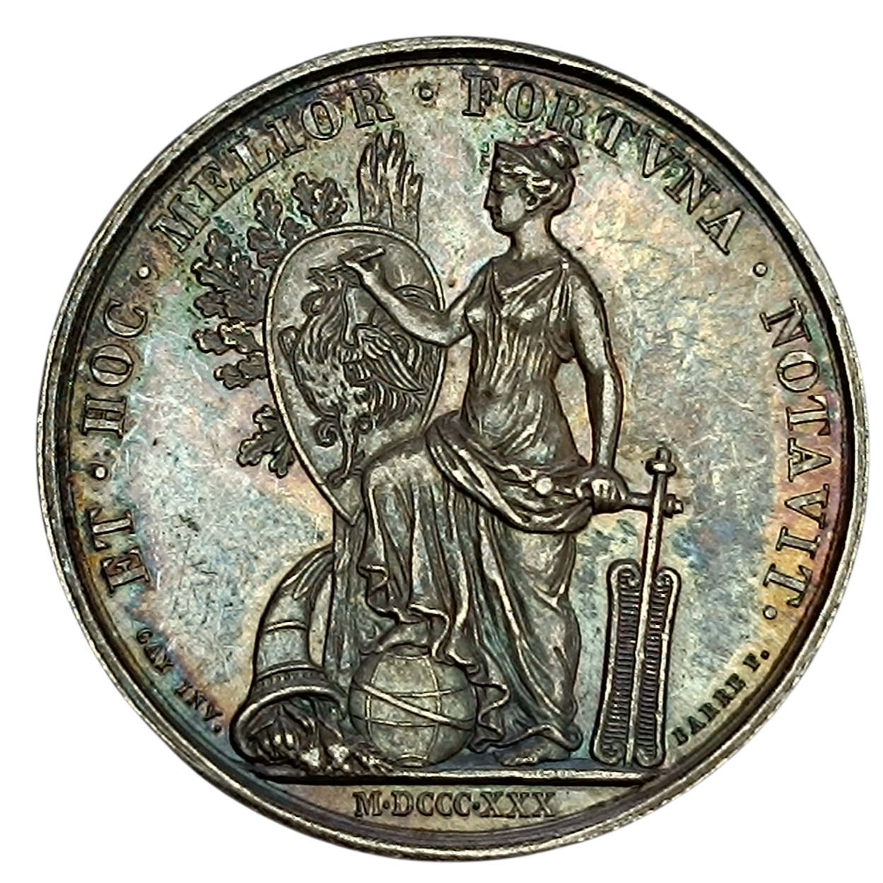 Jeton Notaires de Lyon 1830 Argent 14.54 gr 32 mm