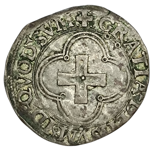 Royaume de Navarre Henri d'Albret (1541-1555) Douzain à la croisette 2.43 gr