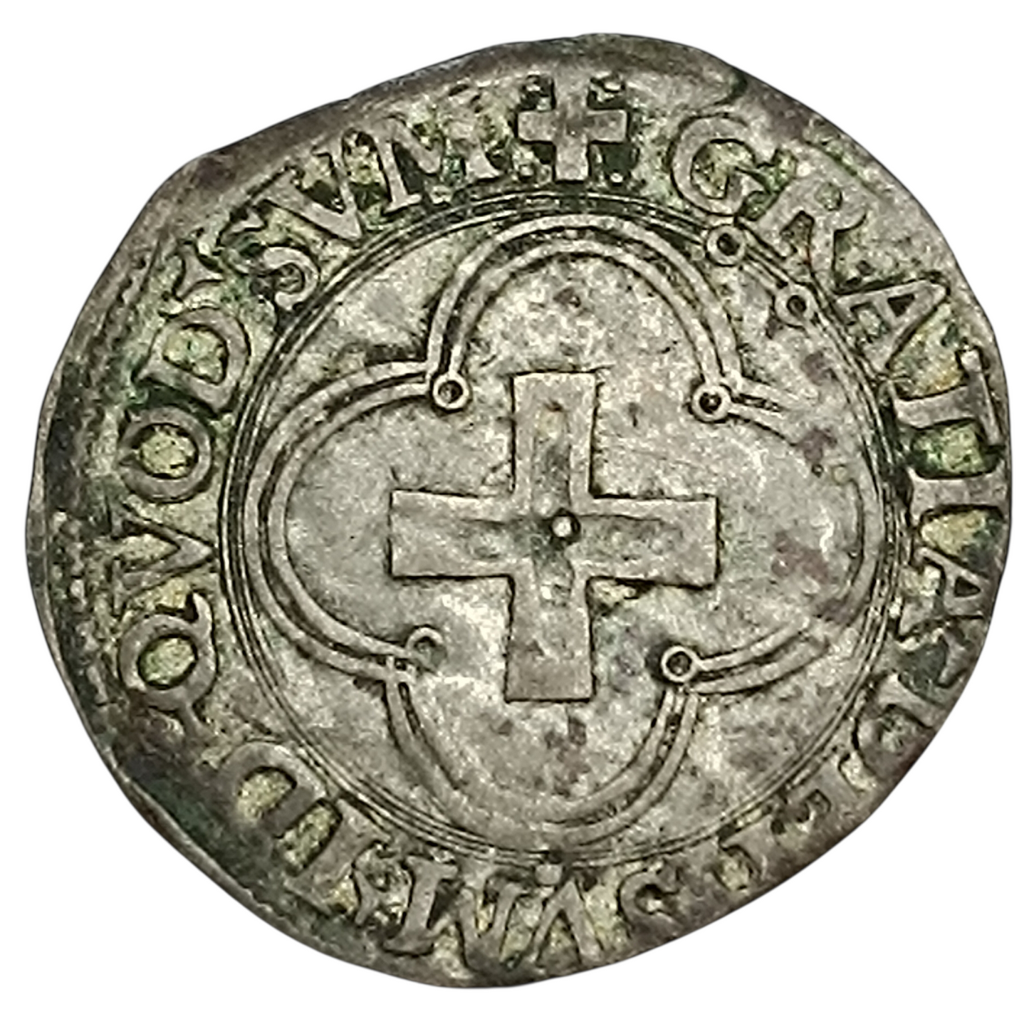 Royaume de Navarre Henri d'Albret (1541-1555) Douzain à la croisette 2.43 gr