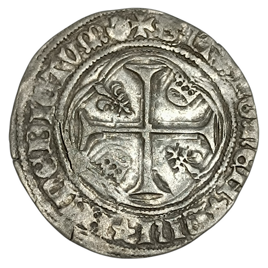 Charles VII (1422-1461) Blanc à la couronne 1455 Laon. Argent 2.86 gr