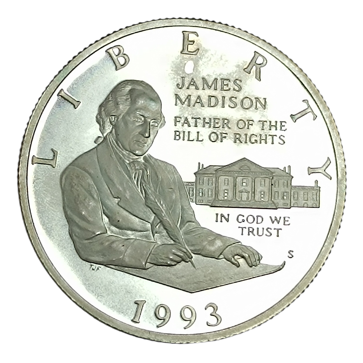 Medio Dólar Estadounidense 1993 Declaración de Derechos del Ciudadano Plata 12.5 gr 30.6 mm EE.UU.