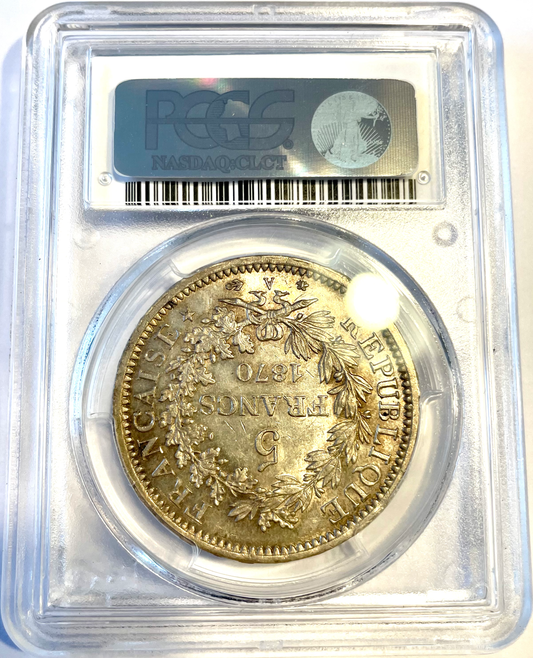 IIIe République - 5 francs Hercule 1870 A Paris - PCGS MS61