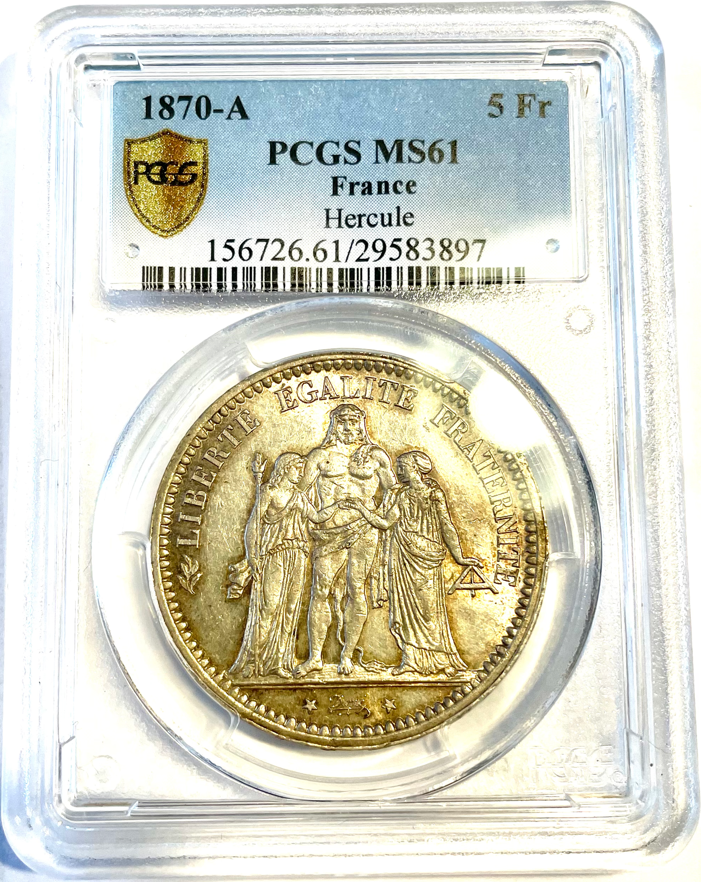 IIIe République - 5 francs Hercule 1870 A Paris - PCGS MS61