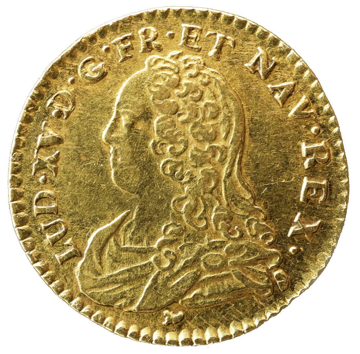 Louis XV (1715-1774) 1/2 Louis d'or aux lunettes 1736 I Limoges 4,05 gr RARE