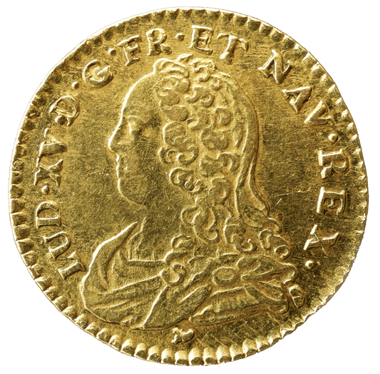 Louis XV (1715-1774) 1/2 Louis d'or aux lunettes 1736 I Limoges 4,05 gr RARE