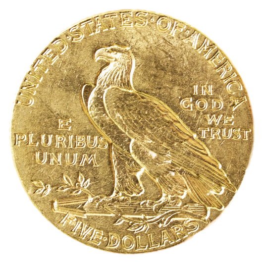 USA "INDIAN HEAD" 5$ Or 1912 Five Dollars 8,35 gr