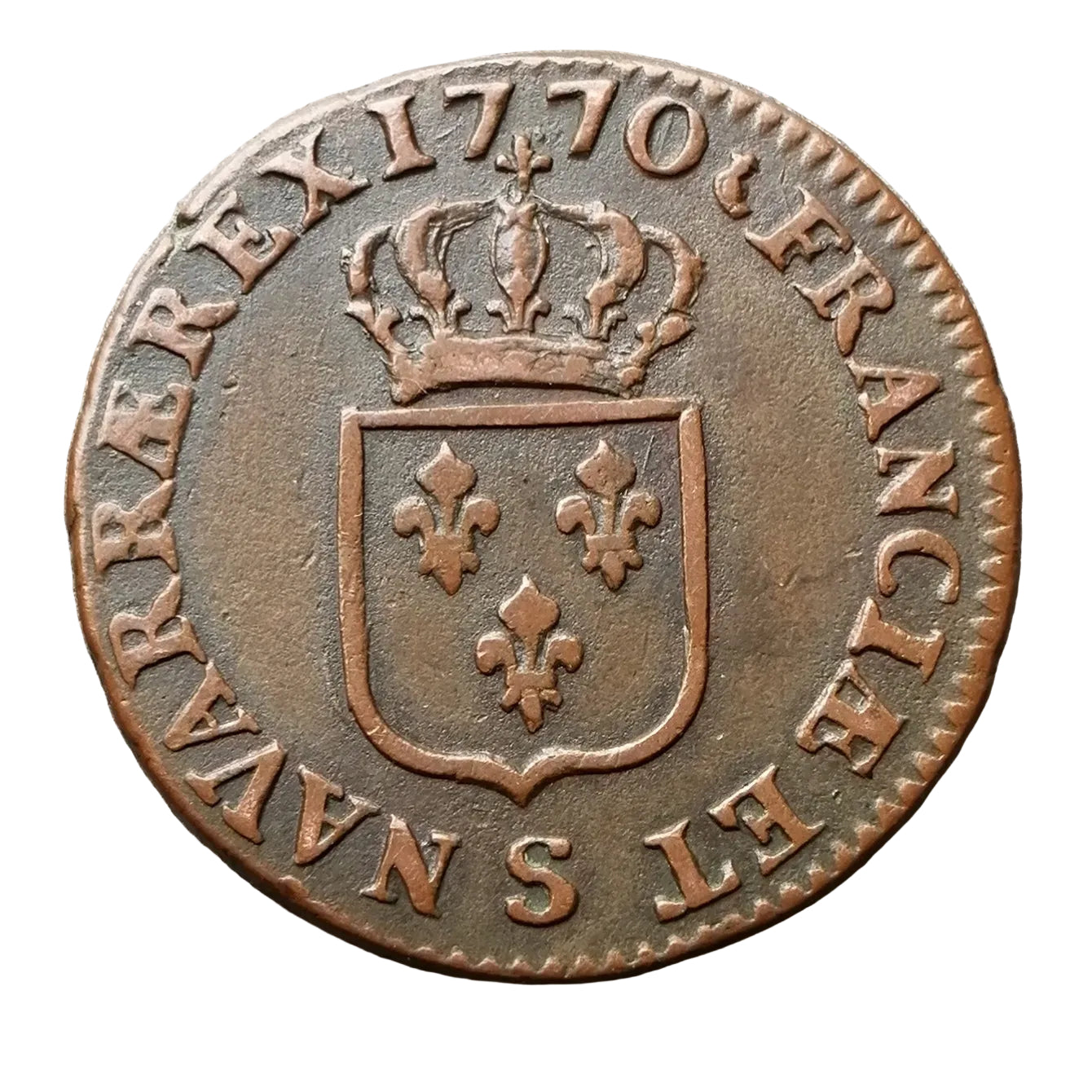 Louis XV (1715-1774) Sol à la vieille tête 1770 S Reims - 12.07 gr